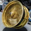 New Set (4) All Gold 24" Standard Rear Wheel Drive 208 Spoke Wire Wheels with Hardware - Image 6