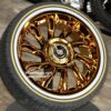 New Set (4) 20" Gold Cadillac Big Cap Floating Wheels and Vogue Whitewall / Yellow Stripe Tire Complete Package Set (4)  Fit Cadillac ATS, CT5, CT6, CTS, DTS, DTX, DEVILLE, STS, SEVILLE, ELDORADO, XTS - Image 6