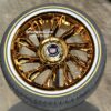 New Set (4) 20" Gold Cadillac Big Cap Floating Wheels and Vogue Whitewall / Yellow Stripe Tire Complete Package Set (4)  Fit Cadillac ATS, CT5, CT6, CTS, DTS, DTX, DEVILLE, STS, SEVILLE, ELDORADO, XTS - Image 8