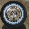 New Set (4) 15x7" Buick 72 Spoke Chrome Cross Lace Wire Wheels & Vogue Whitewall / Blue Stripe 215-70-15 Tires Set (4) Fit Rear Wheel Drive Cars Century, Electra, Estate Wagon, Invicta, Lesabre, Roadmaster, Riviera, Skylark, Wildcat, 225 - Image 8