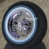 New Set (4) 15x7" Buick 72 Spoke Chrome Cross Lace Wire Wheels & Vogue Whitewall / Blue Stripe 215-70-15 Tires Set (4) Fit Rear Wheel Drive Cars Century, Electra, Estate Wagon, Invicta, Lesabre, Roadmaster, Riviera, Skylark, Wildcat, 225 - Image 7