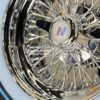 New Set (4) 15x7" Buick 72 Spoke Chrome Cross Lace Wire Wheels & Vogue Whitewall / Blue Stripe 215-70-15 Tires Set (4) Fit Rear Wheel Drive Cars Century, Electra, Estate Wagon, Invicta, Lesabre, Roadmaster, Riviera, Skylark, Wildcat, 225 - Image 6