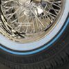 New Set (4) 15x7" Buick 72 Spoke Chrome Cross Lace Wire Wheels & Vogue Whitewall / Blue Stripe 215-70-15 Tires Set (4) Fit Rear Wheel Drive Cars Century, Electra, Estate Wagon, Invicta, Lesabre, Roadmaster, Riviera, Skylark, Wildcat, 225 - Image 4