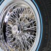 New Set (4) 15x7" Buick 72 Spoke Chrome Cross Lace Wire Wheels & Vogue Whitewall / Blue Stripe 215-70-15 Tires Set (4) Fit Rear Wheel Drive Cars Century, Electra, Estate Wagon, Invicta, Lesabre, Roadmaster, Riviera, Skylark, Wildcat, 225 - Image 2