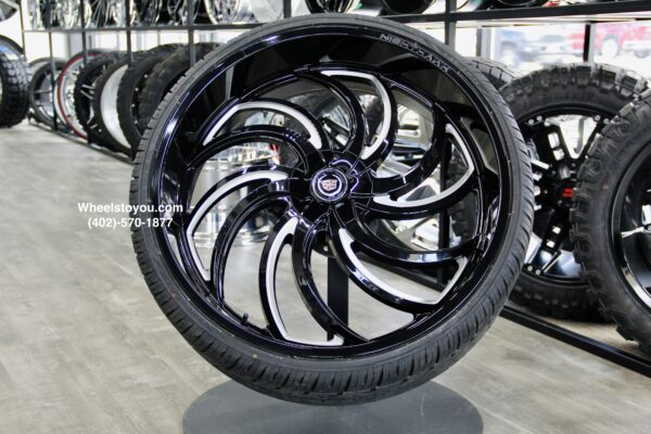 New Set (4) 24" Cadillac Big Cap Floating Black Set (4) Fit Cadillac Escalade , EXT, ESV 6x139.7mm