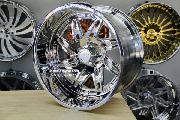 New Set (4) 22x12" Forgiato Lazzate Polished Forged Billet 5x127mm aka 5x5" -44 Offset Deep Dish Wheels Set (4) Jeep Wrangler Rubicon Grand Cherokee Gladiator & More