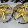 New Set (4) 26" Amani Forged "Monero" Billet Staggered Directional Brushed Gold & Chrome USA MADE Wheels 5x5" Bolt pattern (5x127mm) Set (4) Fit Chevy Chevrolet Caprice Impala Buick Oldsmobile Donk Bubble C10 Jeep Durango ETC - Image 2