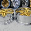 New Set (4) 26" Amani Forged "Monero" Billet Staggered Directional Brushed Gold & Chrome USA MADE Wheels 5x5" Bolt pattern (5x127mm) Set (4) Fit Chevy Chevrolet Caprice Impala Buick Oldsmobile Donk Bubble C10 Jeep Durango ETC - Image 3