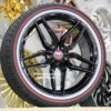 New Set (4) 20" Cadillac Split Star Gloss Black Wheels and 245-40-20 Vogue Whitewall / Red Stripe Tire Complete Package Set (4)  Fit ATS, AT4, CT4, Deville, DTS, DTX Seville, STS Select Models - Image 5