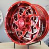 New Set (4) 20x10" Insane Offroad Red & Milled Wheels 8x165.1mm aka 8x6.5" Deep Dish Wheels Set (4) Ram / Chevy / Hummer / Dodge 8 lug 2500 / 3500 Trucks - Image 4