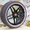 New Set (4) 20" Cadillac Split Star Gloss Black Wheels and 245-40-20 Vogue Whitewall / Red Stripe Tire Complete Package Set (4)  Fit ATS, AT4, CT4, Deville, DTS, DTX Seville, STS Select Models - Image 8