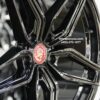 New Set (4) 20" Cadillac Split Star Gloss Black Wheels and 245-40-20 Vogue Whitewall / Red Stripe Tire Complete Package Set (4)  Fit ATS, AT4, CT4, Deville, DTS, DTX Seville, STS Select Models - Image 3