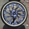 New Set (4) 22" Chrome Impala Big Cap Floating Wheels and 265-35-22 Vogue Whitewall / Yellow Stripe Tire Complete Package Set (4) - Image 2