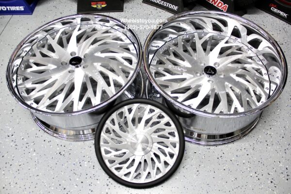 New Set (4) Artis Forged "Northtown" 24" Billet Staggered USA MADE Wheels & Steering Wheel 5x4.75" Bolt pattern Set (4) Fit Chevy Chevrolet Caprice Impala Buick Oldsmobile Cutlass Monte Carlo Regal Grand Prix & More