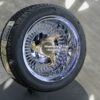 New Old Stock Set (4) 13x7" 80 Spoke All Chrome 4 lug Direct Bolt Reverse Deep Dish Wire Spoke Wheels & BF Goodrich 175-50-13 Euro T/A Tire Package Complete Show Car Package Lowrider Euro Honda Acura Nissan ETC - Image 3