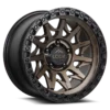 18x9" Lock Offroad Lunatic Matte Bronze Center with Black Simulated Beadlock 5x127mm aka 5x5" +1 ET Set (5) With 35x12.50x18 Sailun R/T Rough Terrain Tires & Tpms Sensors - Image 2