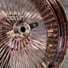 New Set (4) ROSE GOLD 22" Standard Rear Wheel Drive Spoke Knockoff Wire Wheels Set of Four (4) COMPLETE WITH HARDWARE - Image 3