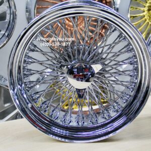 New Set (4) Staggered 18x8" & 18x9" Standard Genuine Dayton Stamped Serialized Deep Dish 100 Spoke Triple Cross Lace Stainless Wire Wheels Set of four (4) with Hardware