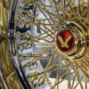 New Set (4) 20" Staggered Dish Quad Cross Lace Gold & Chrome 84 Spoke Wire Wheels With Choice of Hardware - Image 10