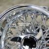 New Set (4) 13x7" Deep Dish 58 Spoke Triple Cross Lace Chrome Lowrider Knockoff Wire Wheels Set of four (4) with 3 Wing Hardware Choice - Image 5