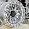 New Set (4) 17x9" Lock Offroad Combat Machined with Silver / Gray & Simulated Beadlock 5x127mm aka 5x5" -12 ET Free Shipping in Lower 48 U.S. - Image 2