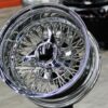 New Set (4) 72 Stainless Steel Cross Lace Spokes & Nipples 13x7" Deep Dish Chrome Lowrider Knockoff Wire Wheels Set of four with Hardware Choice - Image 5