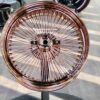 New Set (4) ROSE GOLD 22" Standard Rear Wheel Drive Spoke Knockoff Wire Wheels Set of Four (4) COMPLETE WITH HARDWARE - Image 5