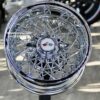 New Set (4) 13x7" Deep Dish 58 Spoke Triple Cross Lace Chrome Chevy Impala Lowrider Knockoff Wire Wheels Set of four (4) with Hardware Choice - Image 4