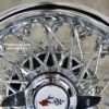 New Set (4) 13x7" Deep Dish 58 Spoke Triple Cross Lace Chrome Chevy Impala Lowrider Knockoff Wire Wheels Set of four (4) with Hardware Choice - Image 5