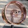 New Set (4) ROSE GOLD 22" Standard Rear Wheel Drive Spoke Knockoff Wire Wheels Set of Four (4) COMPLETE WITH HARDWARE - Image 2