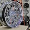 New Set (4) 20" Buick Chrome Cross Lace 84 Spoke knockoff Wire Wheels Complete Set with Hardware Rear Wheel Drive Standard Fitment - Image 2