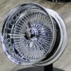 New Set (4) 15x8" Deep Dish All Chrome 100 Spoke Reverse Wire Wheels Hardware Complete set - Image 4