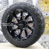 New Set (4) 22x12" Gloss Black & Milled 8x170mm Deep Dish Wheels & 35" Fuel Gripper M/T Tires Set (4) FORD F250 F350 EXCURSION 8 lug Rims - Image 6