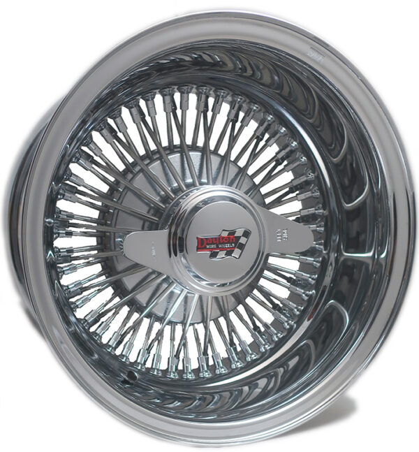 New Set (4) Genuine Dayton Stamped 13x7" Deep Dish 72 Spoke Straight Lace Stainless & Chrome Lowrider Knockoff Wire Wheels Set of four (4) with 3 Wing Smooth Hardware