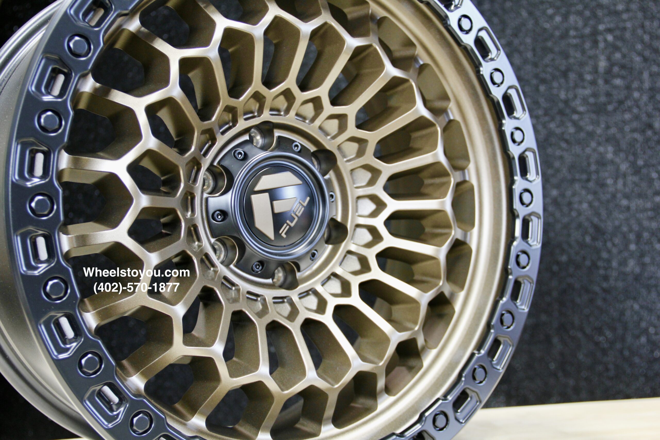 New Set (4) 20x9" Fuel "Sinister" FC870 Satin Bronze with Black Simulated Beadlock Wheels 6x139.7mm aka 6x5.5" +1 ET Chevy Gmc Toyota Nissan Ram - Image 7