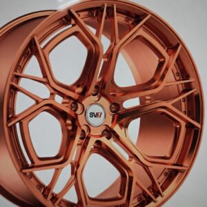 New Set (4) 21/22" Staggered Savini Forged Concave "R9" Hight Polish Rose Gold Wheels 21" Fronts & 22" Rear Wheels 5x120" Bolt patterns Specifically for C8 Corvette Fitment