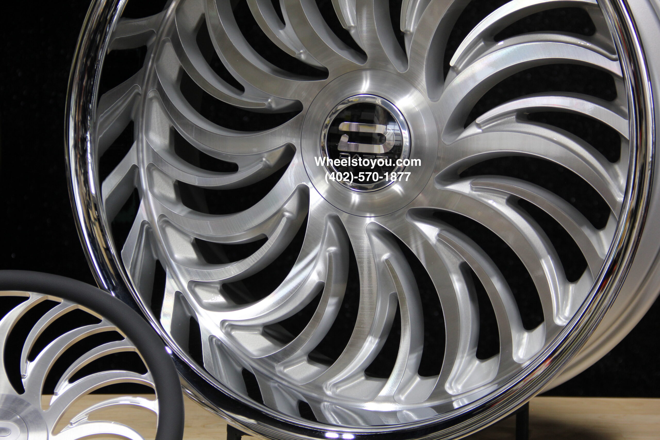 New 24" Staggered Floating Cap Dazz Heat Wheels & Matching Steering Wheel 5x4.75 & 5x5" Bolt patterns Set (4) Fit Chevy Chevrolet Caprice Impala Lincoln Mark Continental Donk Buick Oldsmobile C10 Box Bubble ETC - Image 6
