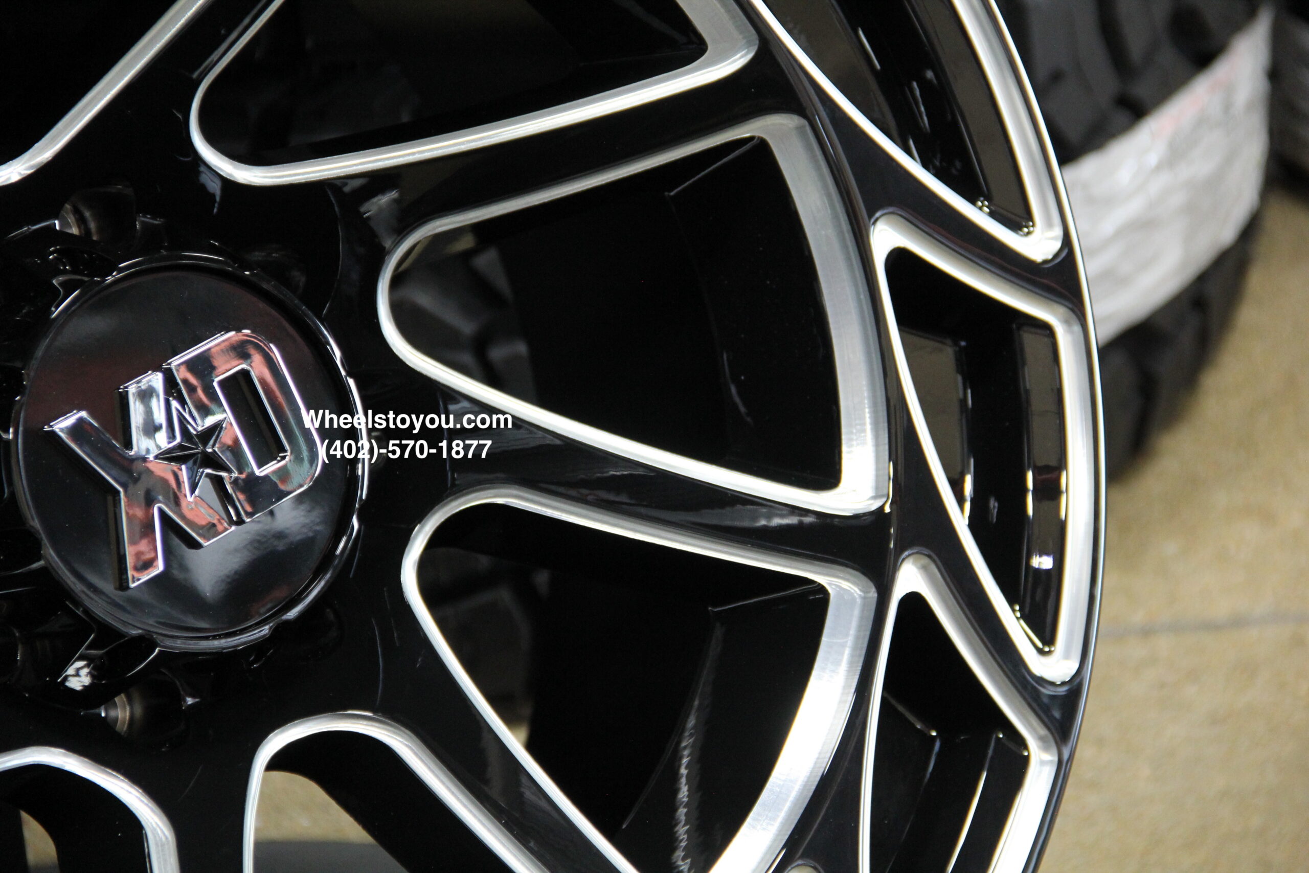 New 22x12" XD OFFROAD MODEL 860 "Onslaught" Concave Gloss Black with Milled Accents 8x165.1mm aka 8x6.5" -44 Offset Deep Dish Wheels Set (4) 8 lug Trucks Dodge Ram Chevy Ford Select models - Image 3