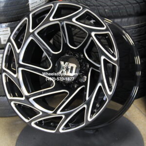 New 22x12" XD OFFROAD MODEL 860 "Onslaught" Concave Gloss Black with Milled Accents 8x165.1mm aka 8x6.5" -44 Offset Deep Dish Wheels Set (4) 8 lug Trucks Dodge Ram Chevy Ford Select models
