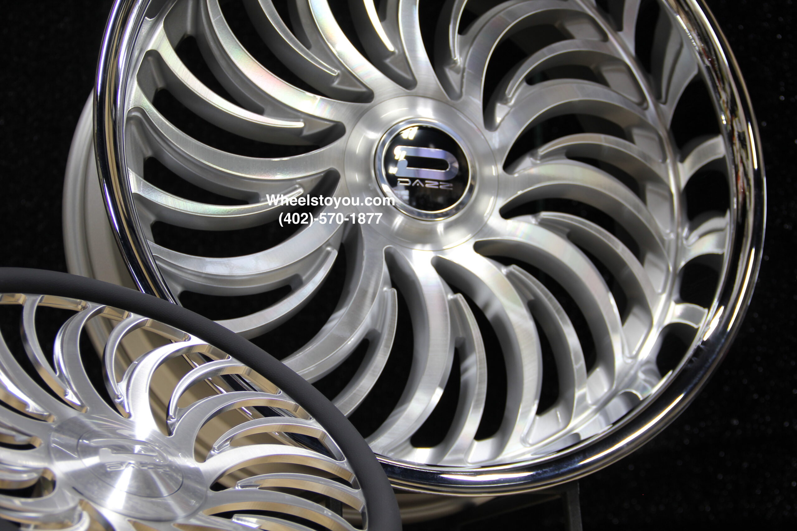 New 24" Staggered Floating Cap Dazz Heat Wheels & Matching Steering Wheel 5x4.75 & 5x5" Bolt patterns Set (4) Fit Chevy Chevrolet Caprice Impala Lincoln Mark Continental Donk Buick Oldsmobile C10 Box Bubble ETC - Image 10