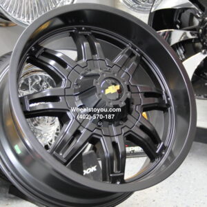 New Set (4) 20x9" Chevy Satin Black Wheels 8x180mm +10mm et Fit GMC CHEVY 2011 & UP 2500 / 3500 Trucks