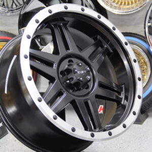 New Set (4) 22x10" Tuff Offroad T-16 Satin Black With Milled Simulated Beadlock Wheels 5x127mm aka 5x5" +5 Offset Fit Jeep Wrangler Rubicon Grand Cherokee Gladiator Dodge Durango & More