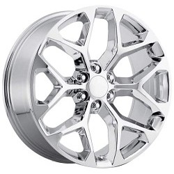 New Set (4) 24" Chevy Chrome "Snowflake" Wheels and 305-35-24 Atturo Trailblade ATS All Terrain Tire Package Complete Set (4) With Tpms Sensors  Fit Chevy Avalanche 2007-2013 6x139.7 6x5.5 Trucks