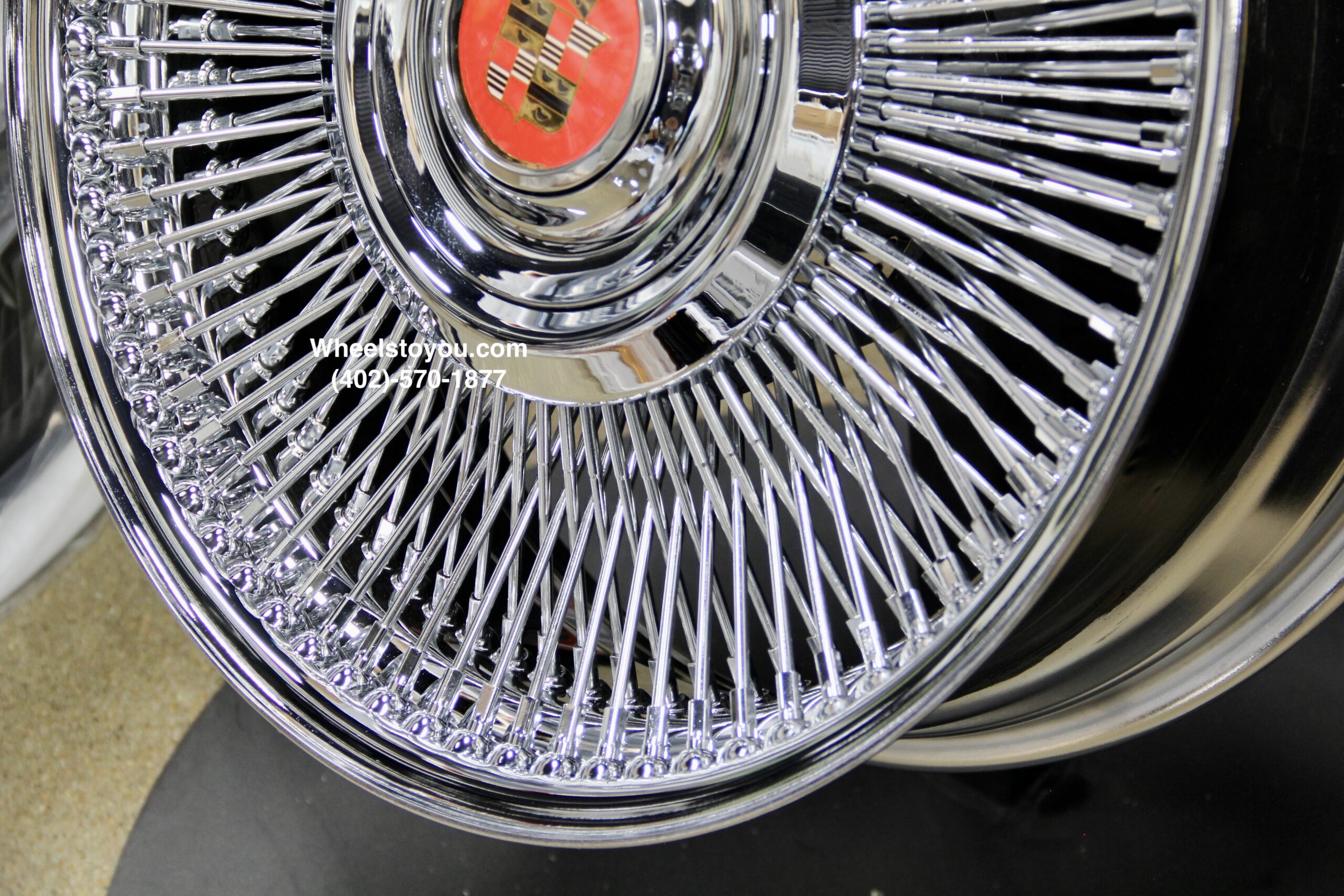 New Set (4) Front Wheel Drive 20" Cadillac Chrome 150 Spoke Direct Bolt Wire Wheels With Floating Antique Caddy Caps Fit 5x4.5 5x115 5x120 Cadillac ONLY - Image 9