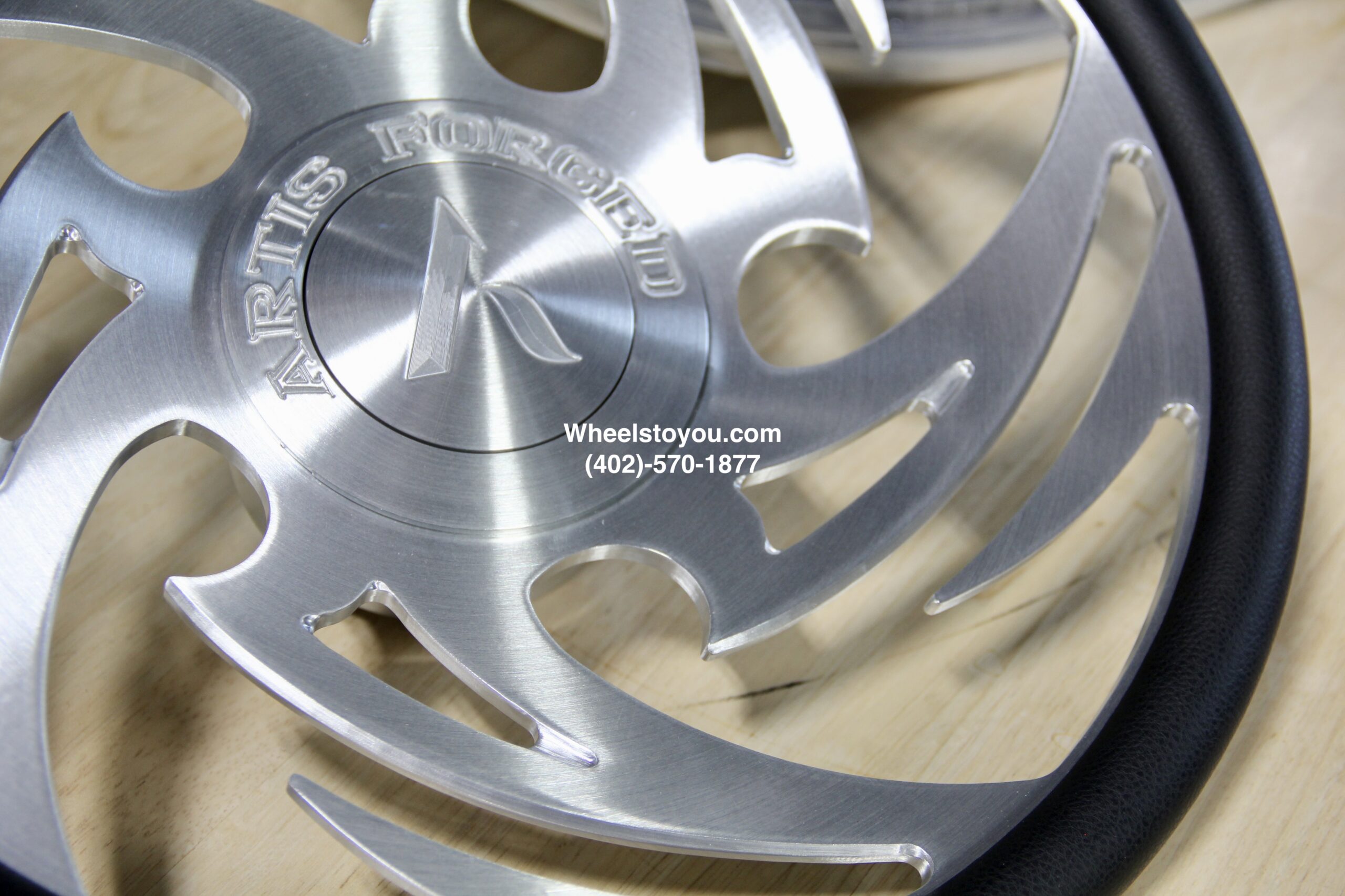 New Set (4) Artis Forged "Shreveport" 24" Billet Staggered USA MADE Wheels & Steering Wheel 5x4.75" Bolt pattern Set (4) Fit Chevy Chevrolet Caprice Impala Buick Oldsmobile Cutlass Monte Carlo Regal Grand Prix & More - Image 4
