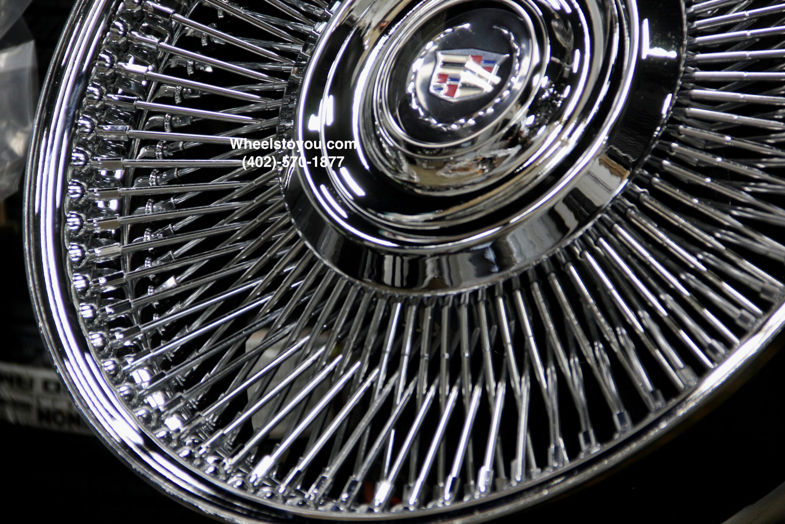 New Set (4) Front Wheel Drive 20" Cadillac Chrome 150 Spoke Direct Bolt Wire Wheels With Floating Caddy Caps Fit 1980's 90's and 2000's Cadillac Allante ATS Seville STS CTS Deville DTS Eldorado - Image 10