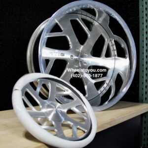 New Set (4) Artis Forged "Von Max" 26" Billet Staggered 26x9 & 26x12 USA MADE Wheels Massive 9" Rear Lips & Steering Wheel 5x4.75" Bolt pattern Set (4) Fit Modified Chevy Chevrolet Caprice Impala Buick Oldsmobile Cutlass Monte Carlo Regal Grand Prix & More
