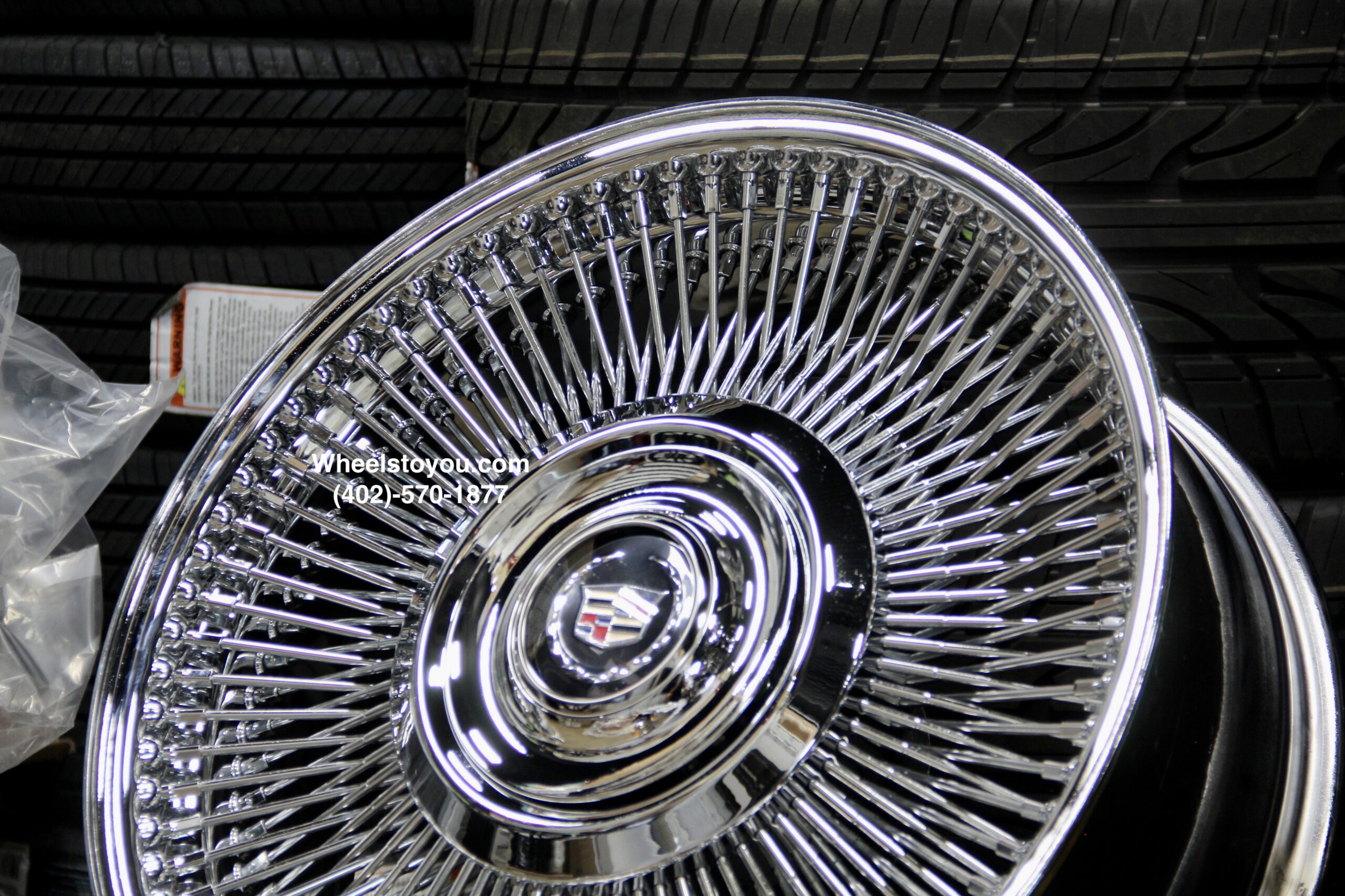 New Set (4) Front Wheel Drive 20" Cadillac Chrome 150 Spoke Direct Bolt Wire Wheels With Floating Caddy Caps Fit 1980's 90's and 2000's Cadillac Allante ATS Seville STS CTS Deville DTS Eldorado - Image 9