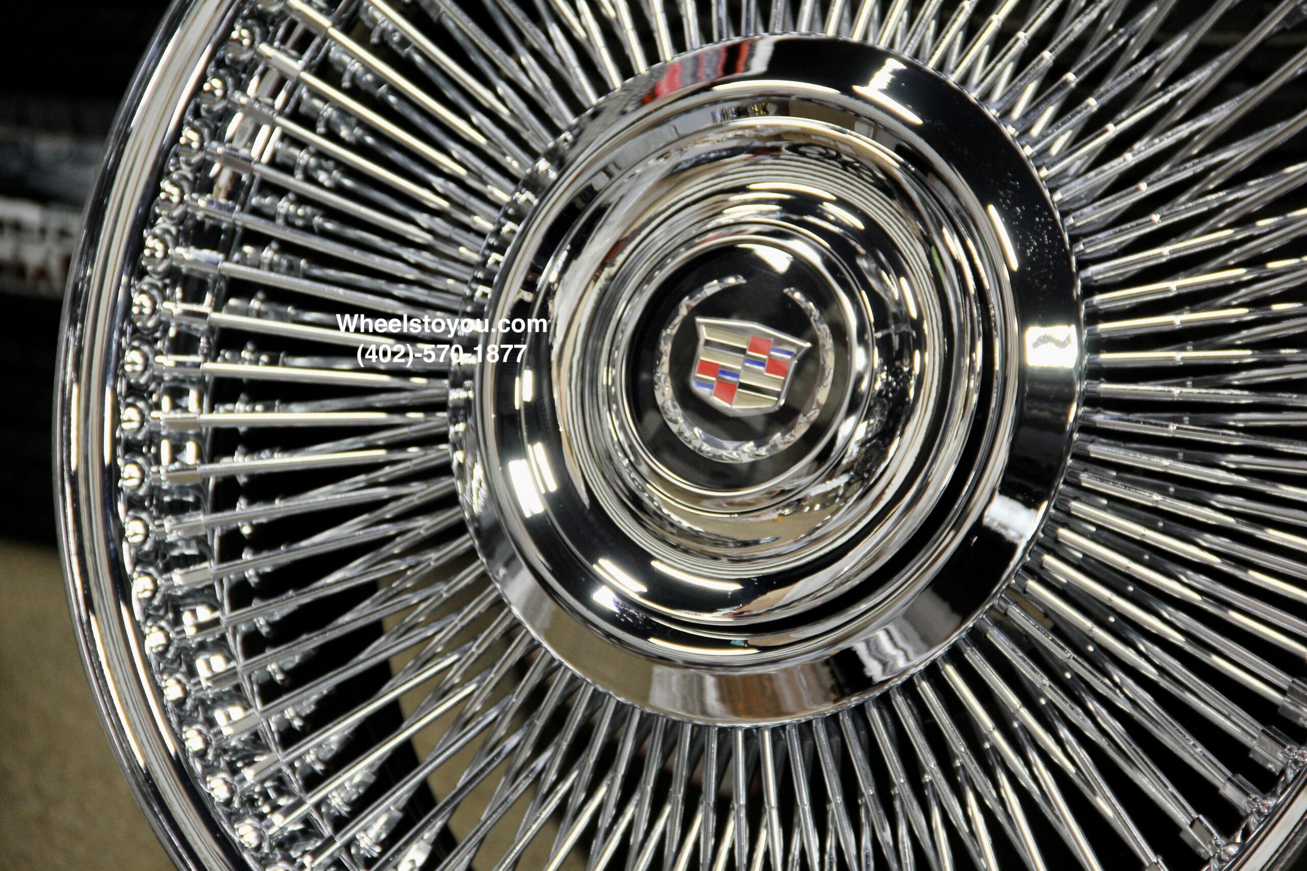 New Set (4) Front Wheel Drive 20" Cadillac Chrome 150 Spoke Direct Bolt Wire Wheels With Floating Caddy Caps Fit 1980's 90's and 2000's Cadillac Allante ATS Seville STS CTS Deville DTS Eldorado - Image 8