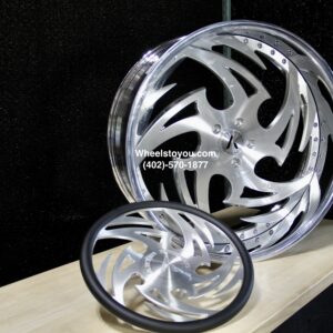 New Set (4) Artis Forged "Shreveport" 24" Billet Staggered USA MADE Wheels & Steering Wheel 5x4.75" Bolt pattern Set (4) Fit Chevy Chevrolet Caprice Impala Buick Oldsmobile Cutlass Monte Carlo Regal Grand Prix & More